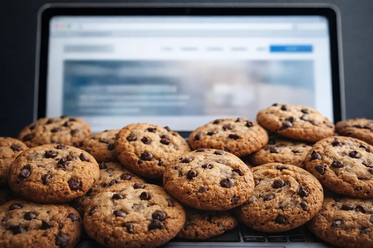 Keksejä tietokoneen näytön päällä